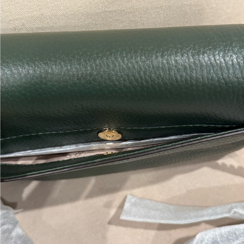 Michael Kors Green Leather Clutch with Gold Hardware - Picture 4 of 4